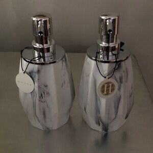 Marble Pattern Soap Dispenser Set
